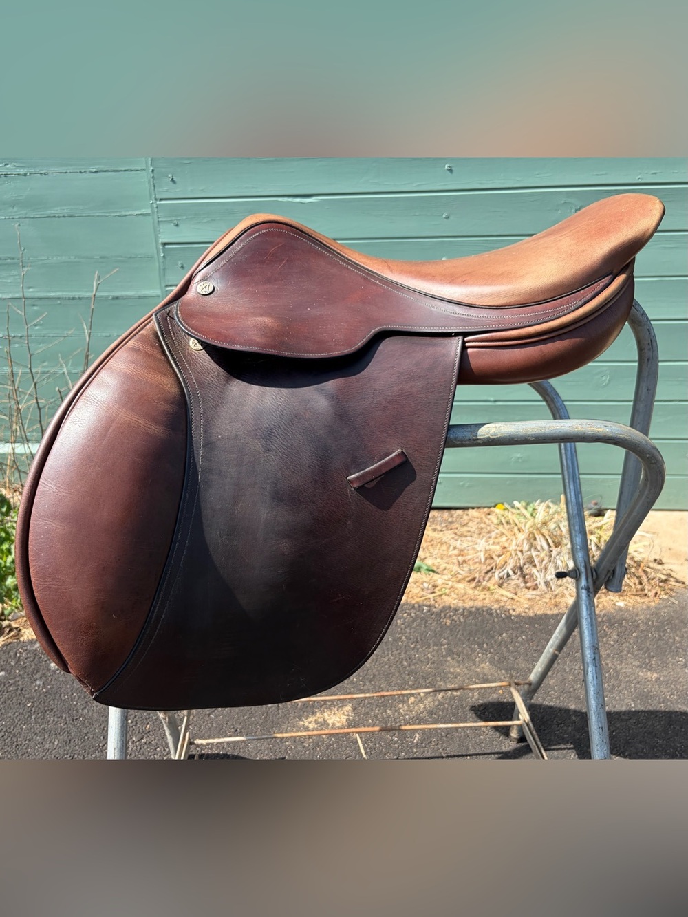 Saddle or leather item with embossing